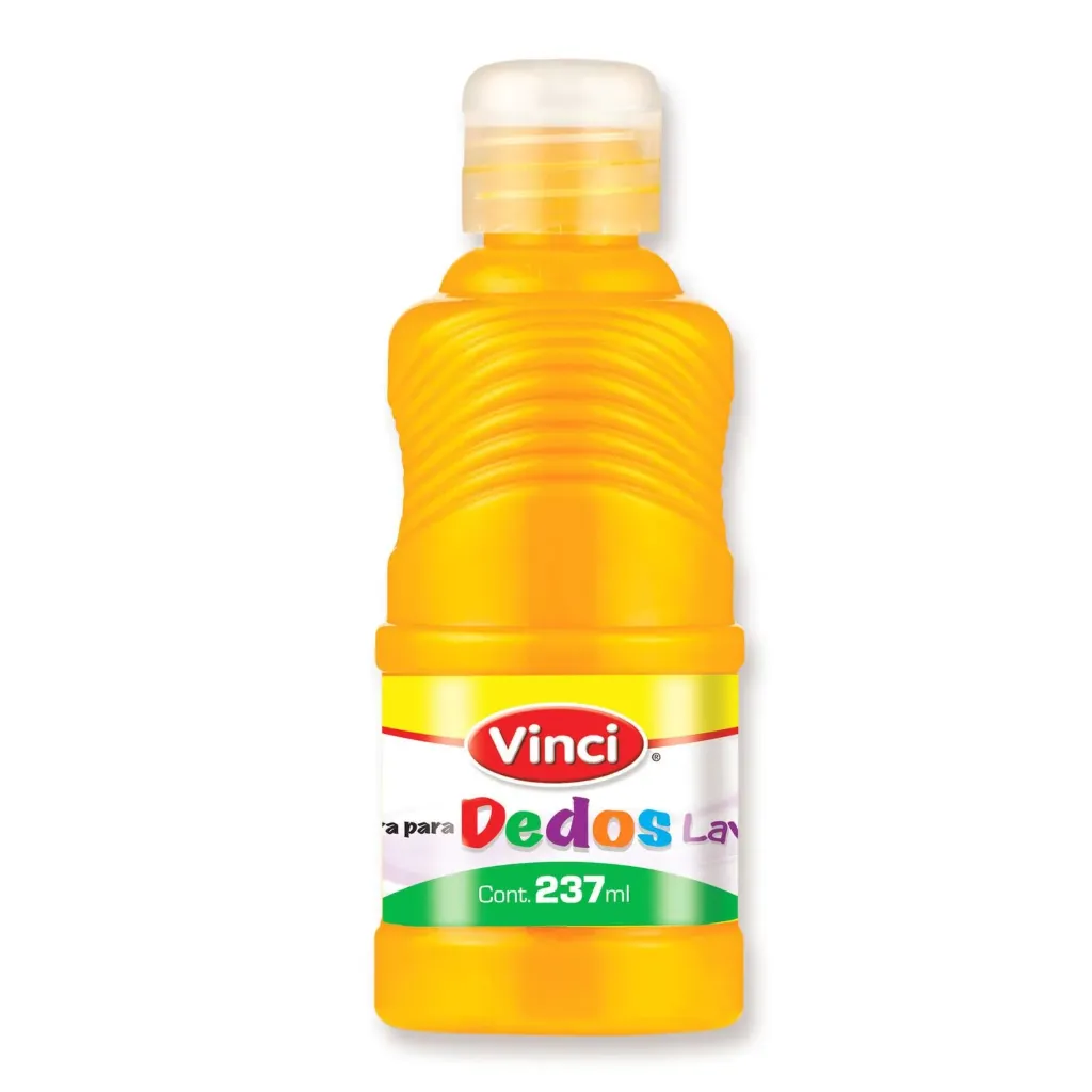 [7501014601304] Pintura de dedos lavable Vinci 237 ml (Amarillo)